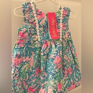 Lilly Pulitzer Pink and Blue Girls Dress with Bloomers New With Tags